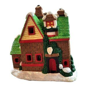 Vintage Christmas Village Country House Red Brown Green   JH11816200